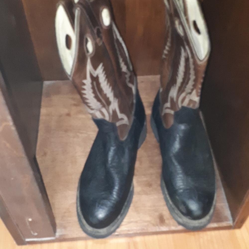 Men's Brahma cowboy boots with Vibram sole.